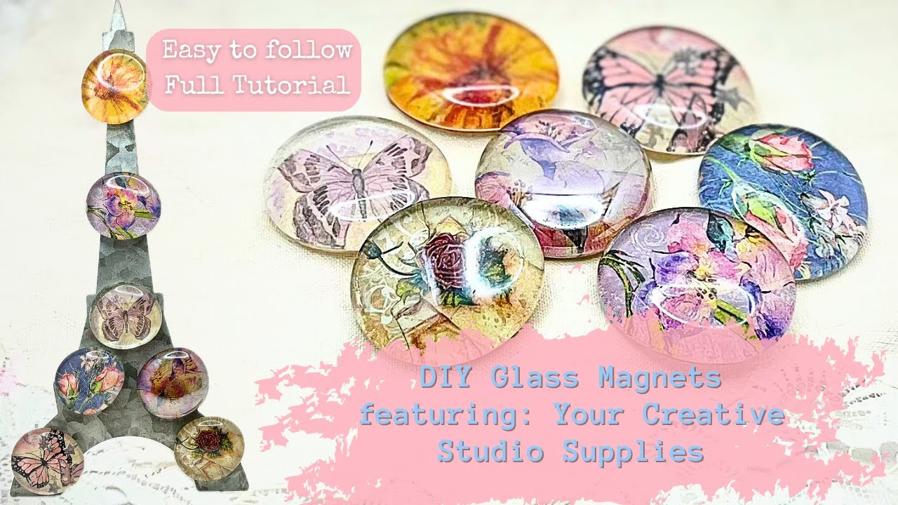 DIY Glass Magnets from Your Creative Studio Supplies Scraps Easy Gift Idea Handmade Tutorial