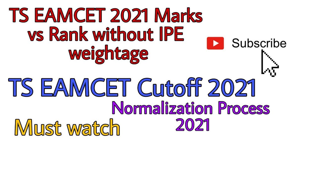 TS EAMCET 2021Marks vs Rank without IPE weightage||Normalization EAMCET 2021Qualify marks||Cut off