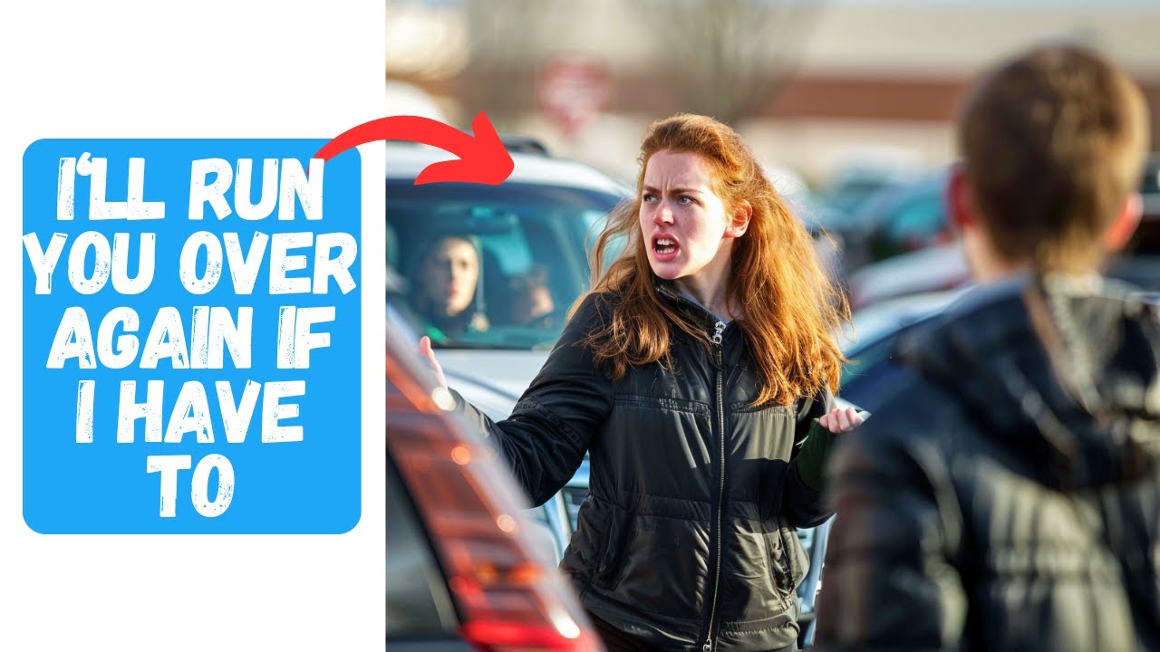 Karen Runs A Teenager Over With Her Car Then Jerks His Clearly Injured Arm Claiming He's Faking It..