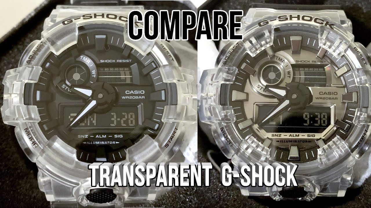 ПРОЗРАЧНЫЕ часы GA700SK 1a против GA700SKE 7a Casio G Shock