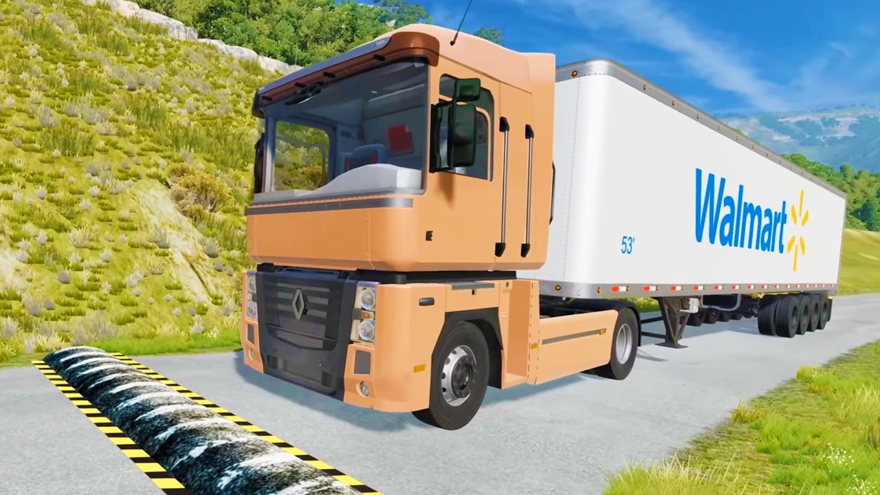 Trucks And Cars Vs Speed Bumps #3 - BeamNG.Drive