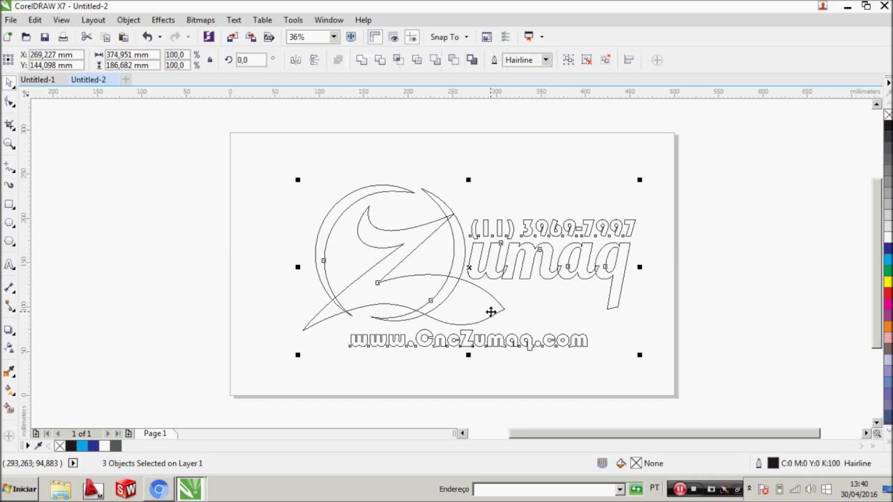 ZUMAQ - Primeiros Passos Recorte do CorelDraw