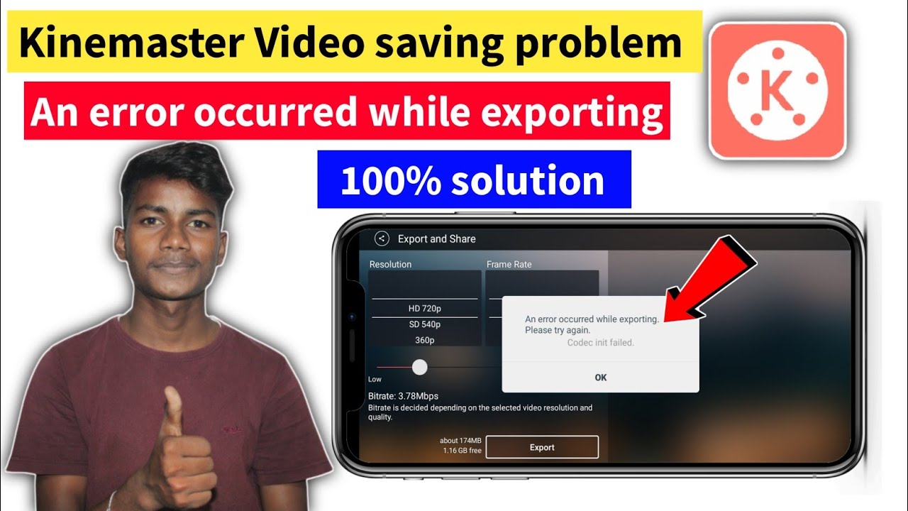 Kinemaster An error occurred while exporting please try again | Kinemaster fix error problem!