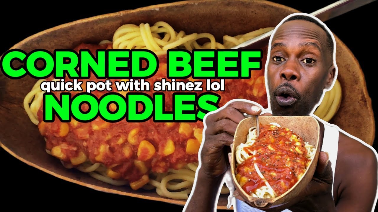 cooking corned beef and noodles with shinez #loveindehouse