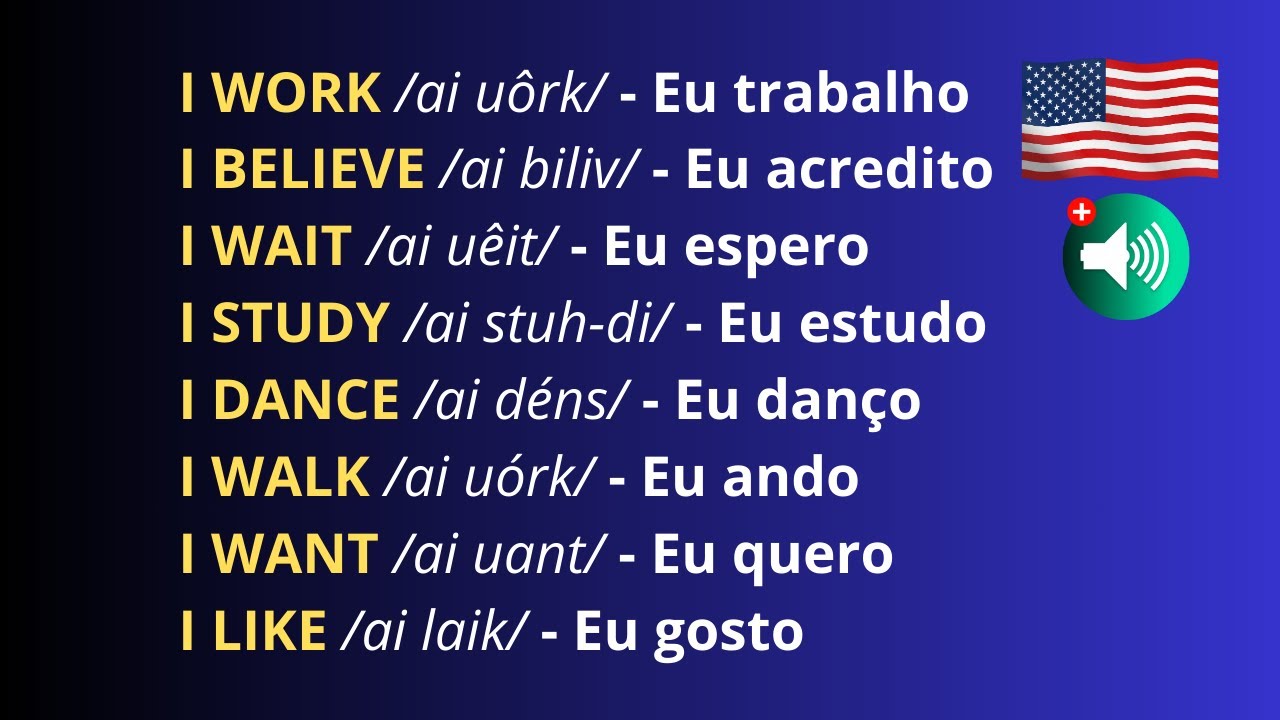30 VERBOS EM INGLÊS COM PRONÚNCIA LENTA E TRADUÇÃO