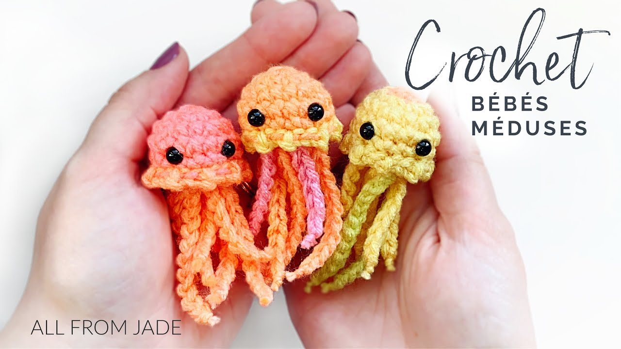 RAPIDE & FACILE - tutoriel bébé méduse au crochet *sans couture* (étape par étape) DROITIER
