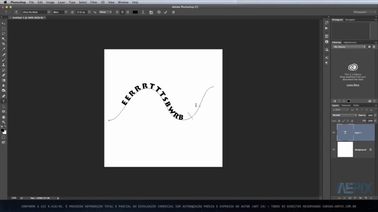 Colocar um texto para seguir um caminho no Photoshop