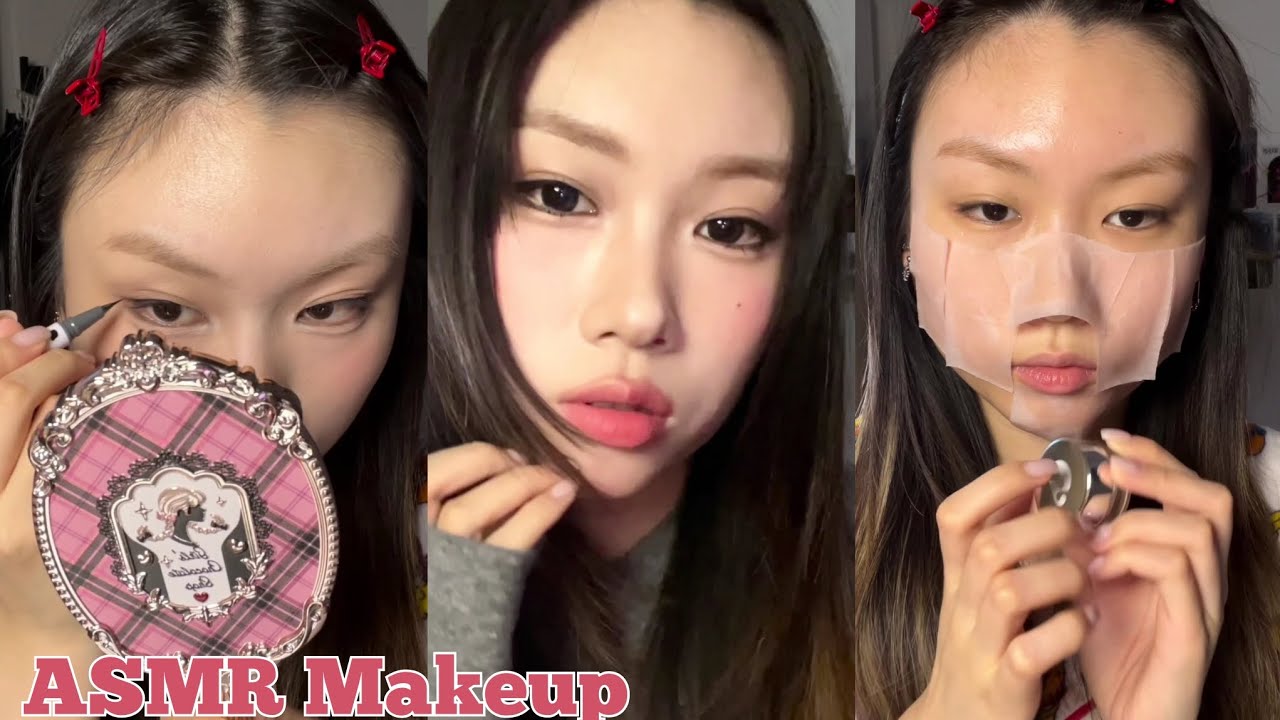 ASMR Makeup & Skincare tutorial 🎀 Satisfying Videos ♡ Aesthetic ✨️