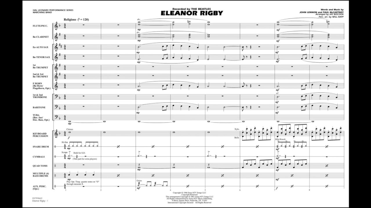 Eleanor Rigby arranged by Jay Bocook
