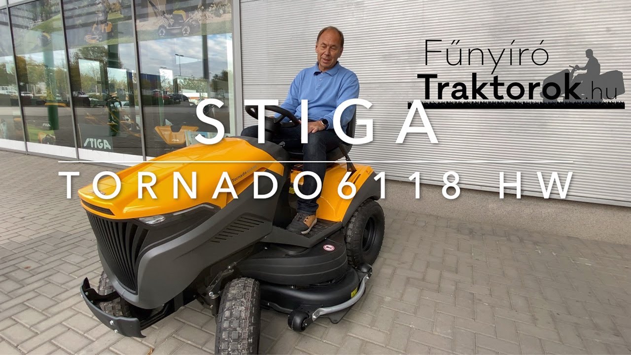 Stiga Tornado 6118 HW oldalkidobós fűnyíró traktor bemutatása.