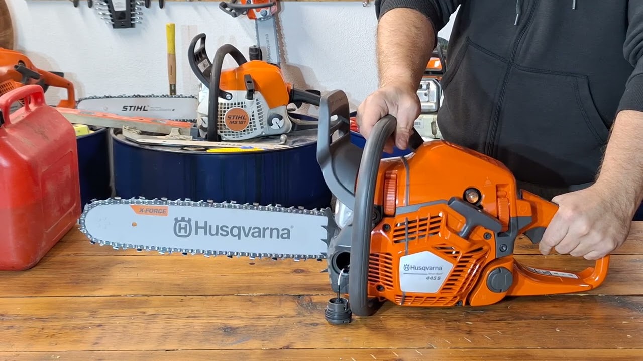 НОВАЯ МОДЕЛЬ FIRSTSTART #БЕНЗОПИЛА HUSQVARNA 445S 🇸🇪🌲🌳 #бензопила