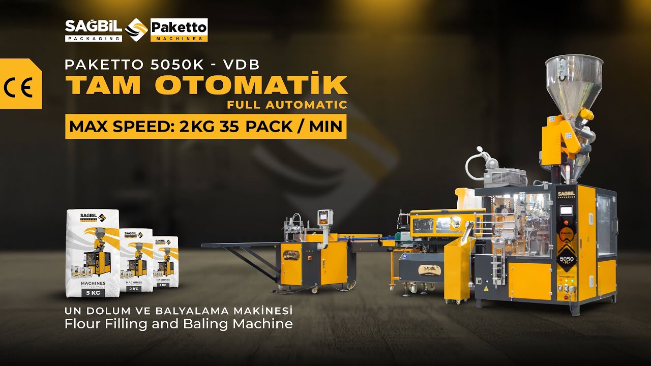 PAKETTO 5050K - VDB 2Kg K&acirc;ğıt Dolum Paketleme Hattı / Paper Filling and Packaging Line