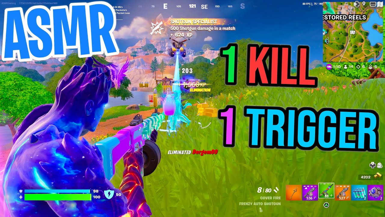 ASMR Gaming 😴 Fortnite 1 Kill = 1 Trigger Relaxing Mouth Sounds 🎮🎧 Controller Sounds + Whispering 💤