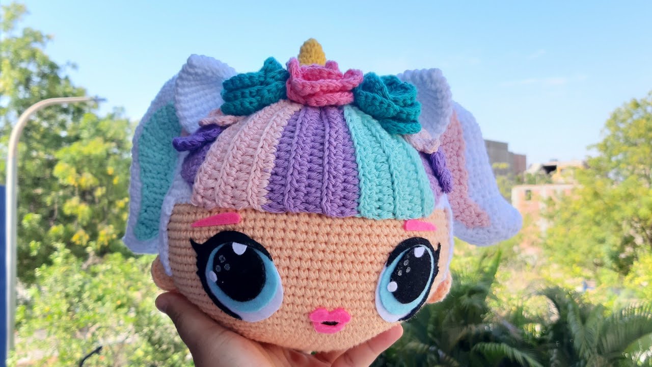 MUÑECA LOL UNICORNIO AMIGURUMI A CROCHET - CÓMO TEJER CABEZA