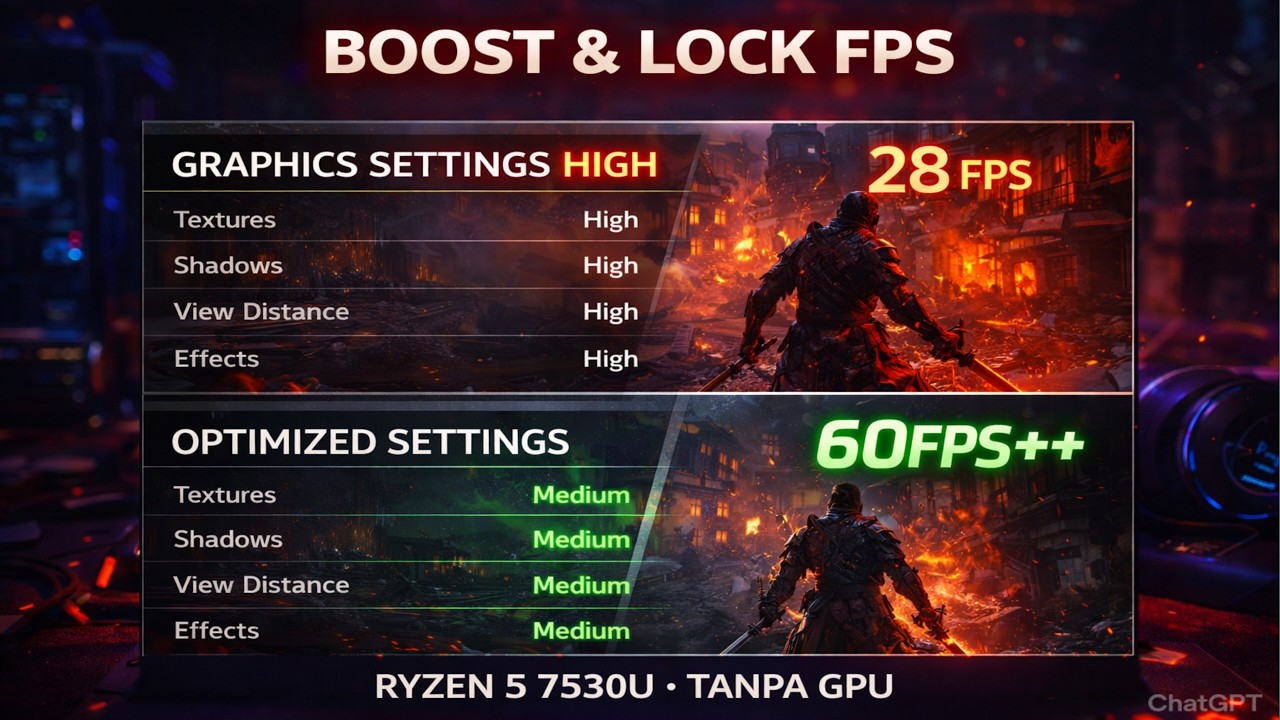 STOP LAGGING! Boost & Lock FPS On PC (No Dedicated GPU, AAA Tested) | TESTED ON LAPTOP 7530U!!
