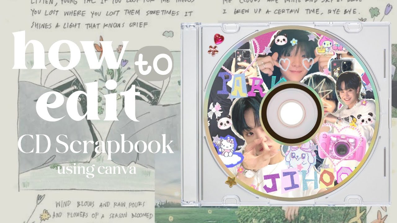 how to create aesthetic cd scrapbook using canva 🍀