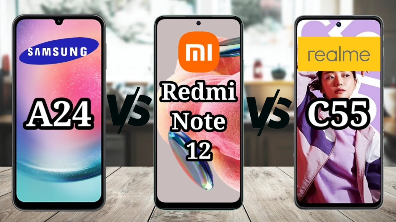 Samsung A24 vs Redmi Note 12 vs Realme C55 مقارنة