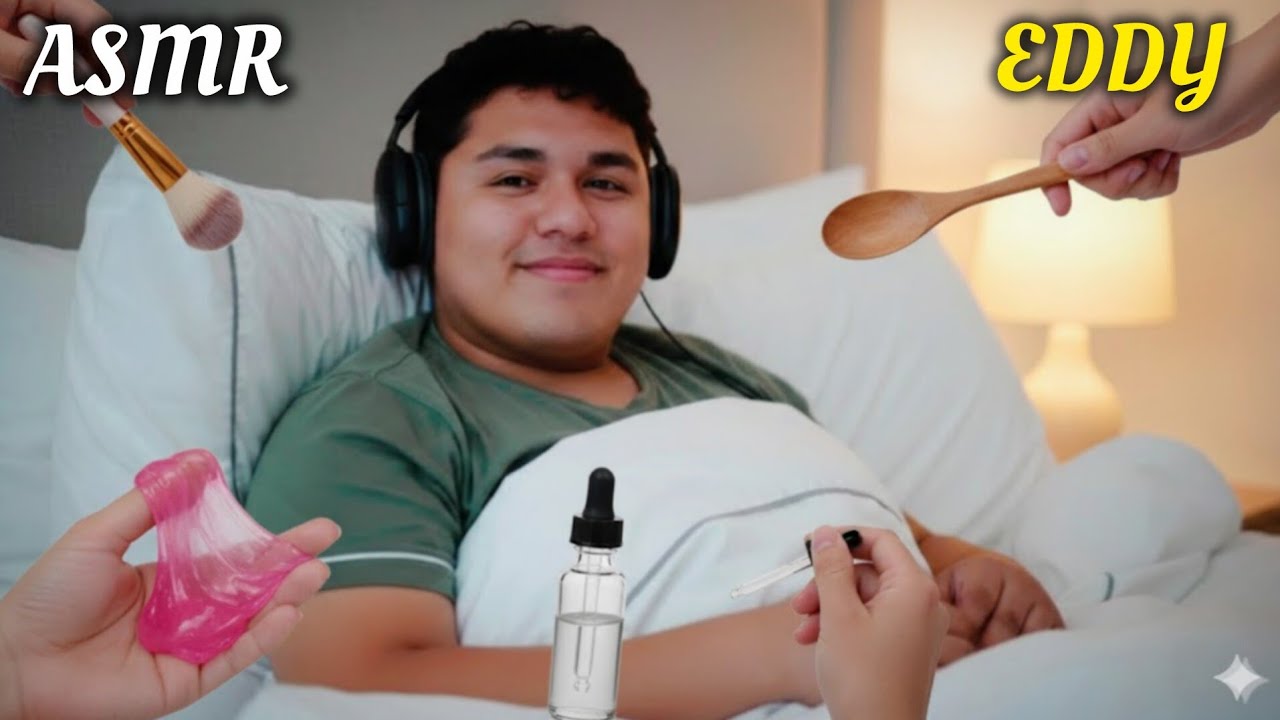 ASMR para DORMIR RÁPIDO: Mouth sounds + Visuales + gotero + Brocha de sirena + slime 