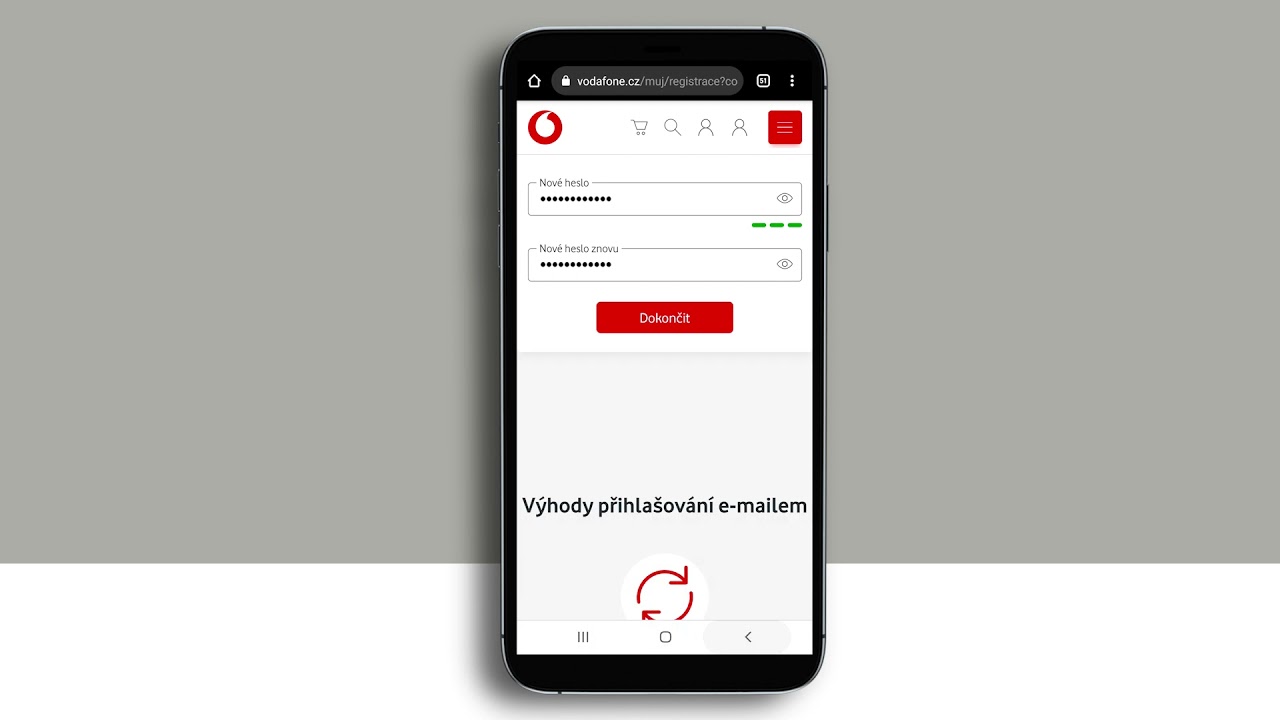 Přihlašování do Můj Vodafone pomocí e-mailu