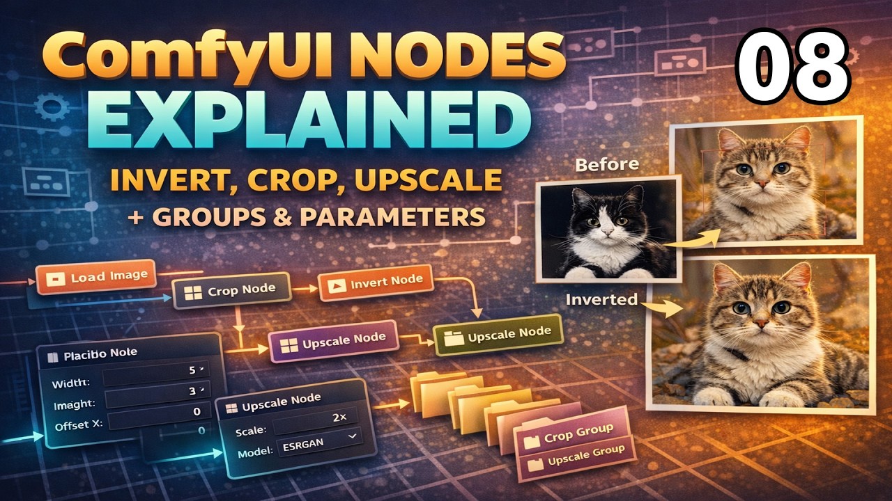 08 Learn ComfyUI Nodes Step-by-Step: Connect Nodes, Use Parameters, Crop & Upscale Images
