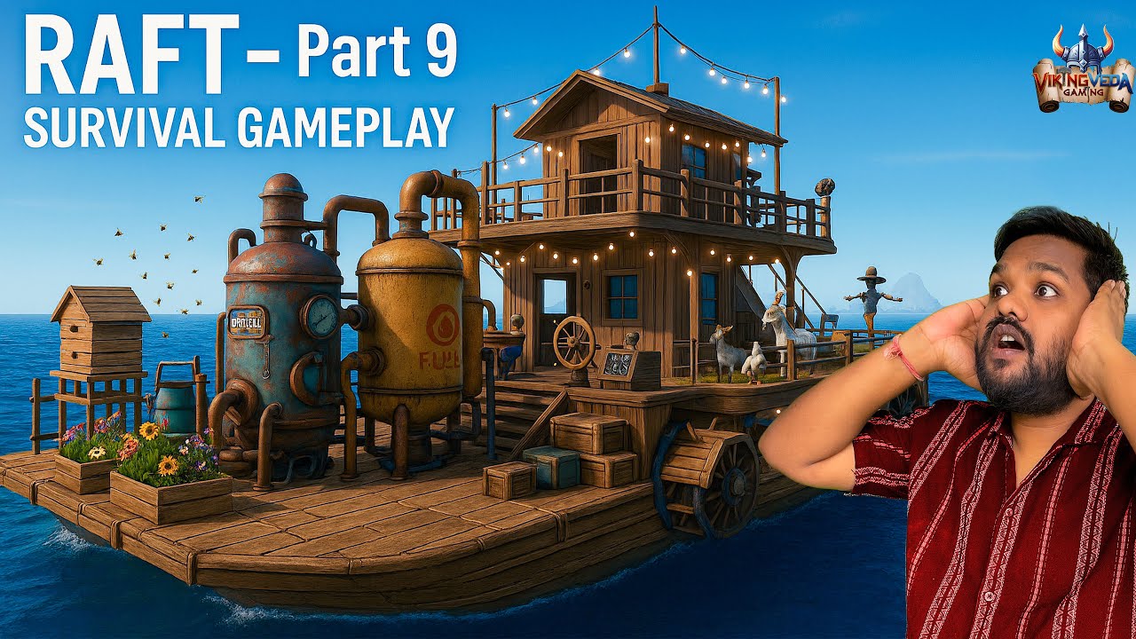 🌊 RAFT Gameplay Part 9 Upgraded Raft, Biofuel Refiner & Beehive Setup 🛶✨
