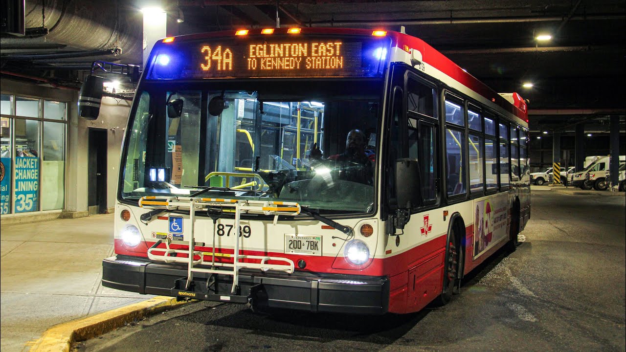 (Ride Video) TTC Novabus LFS 4th Gen Diesel 8739 on route 34 Eglinton East!