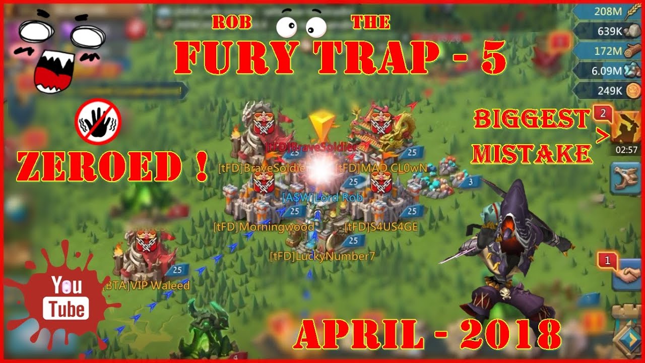 FURY TRAP - ZEROED - TRICKED TO DO MISTAKE || Lords Mobile