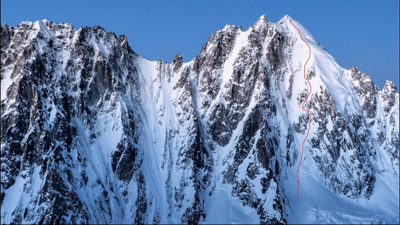 Ski au couloir Couturier,  Aiguille Verte