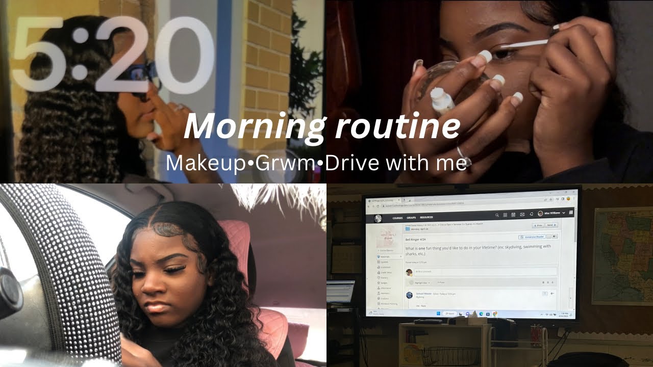 MY 5 AM SCHOOL MORNING ROUTINE 2023 GRWM & DRIVE WITH ME:)