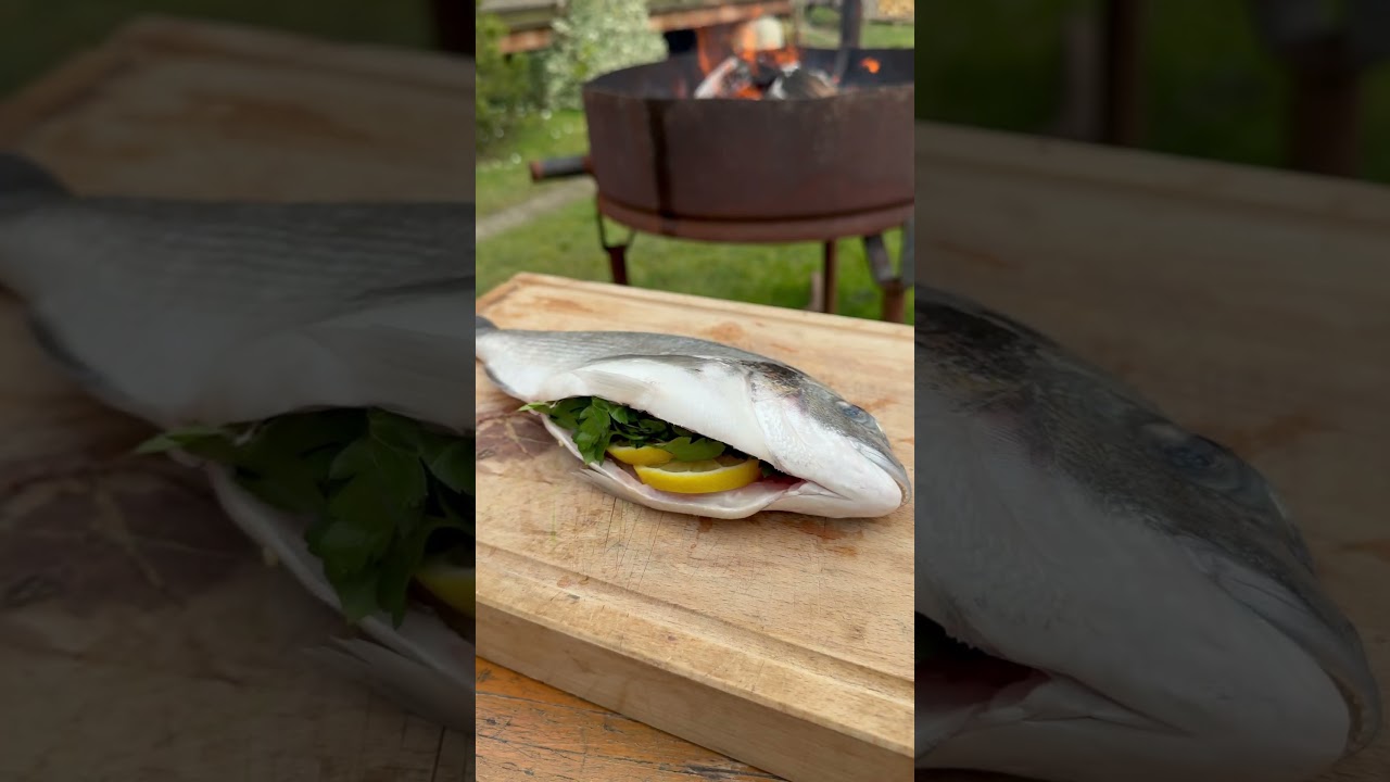 Dorade Royal w/ Antipasti 🐠🔥 #outdoorcooking #grilledfish