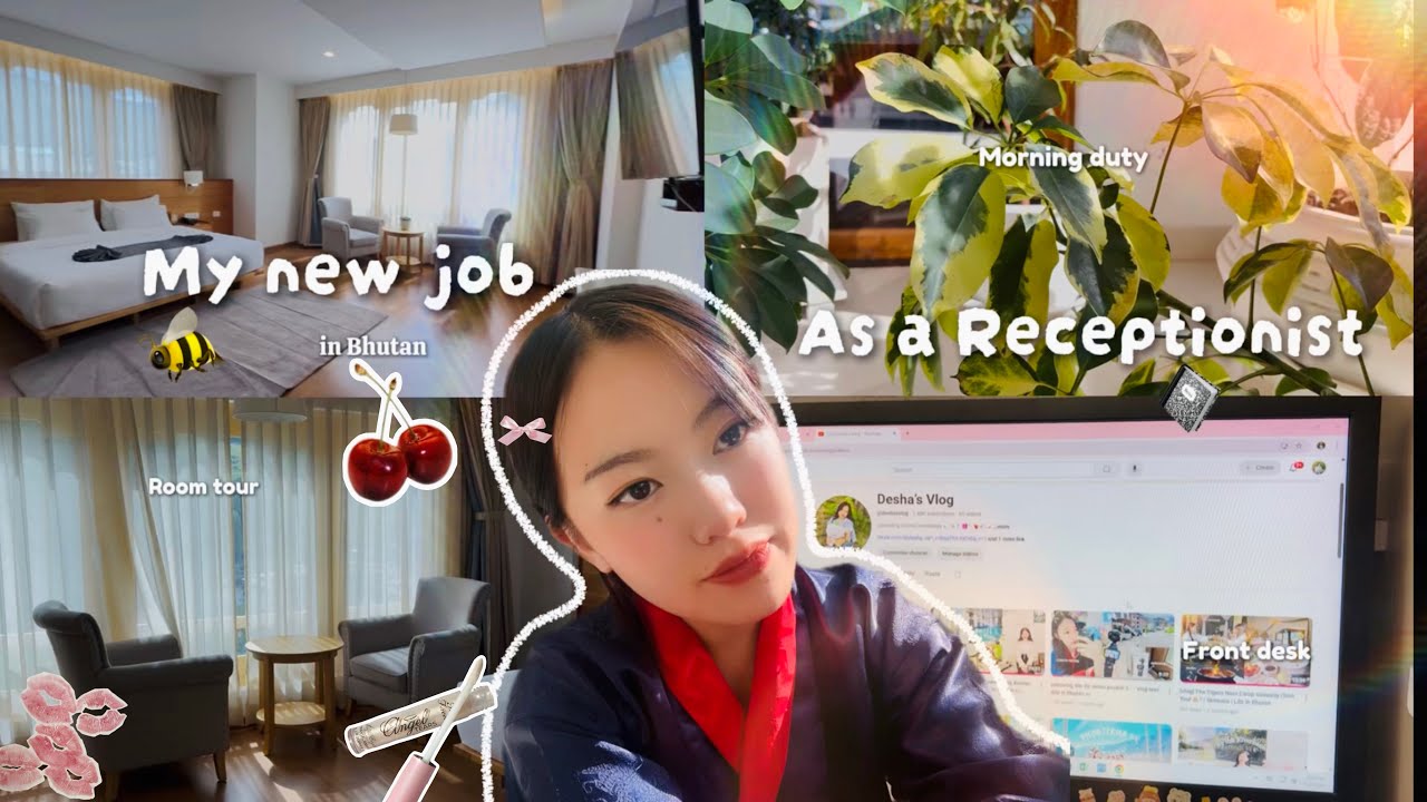 My New Job As A Receptionist in Bhutan 🍙/ a day in my life series 💌/ work vlog ⌨️🎀