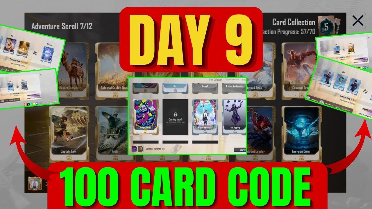 NEW CARD CODES PUBG MOBILE & BGMI | DAY 9 CODE SHARE