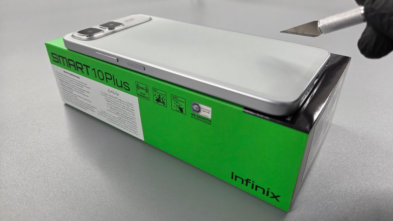 Infinix Smart 10 Plus (Titanium Silver) 8/128 Unboxing - PURE ASMR UNBOXING 