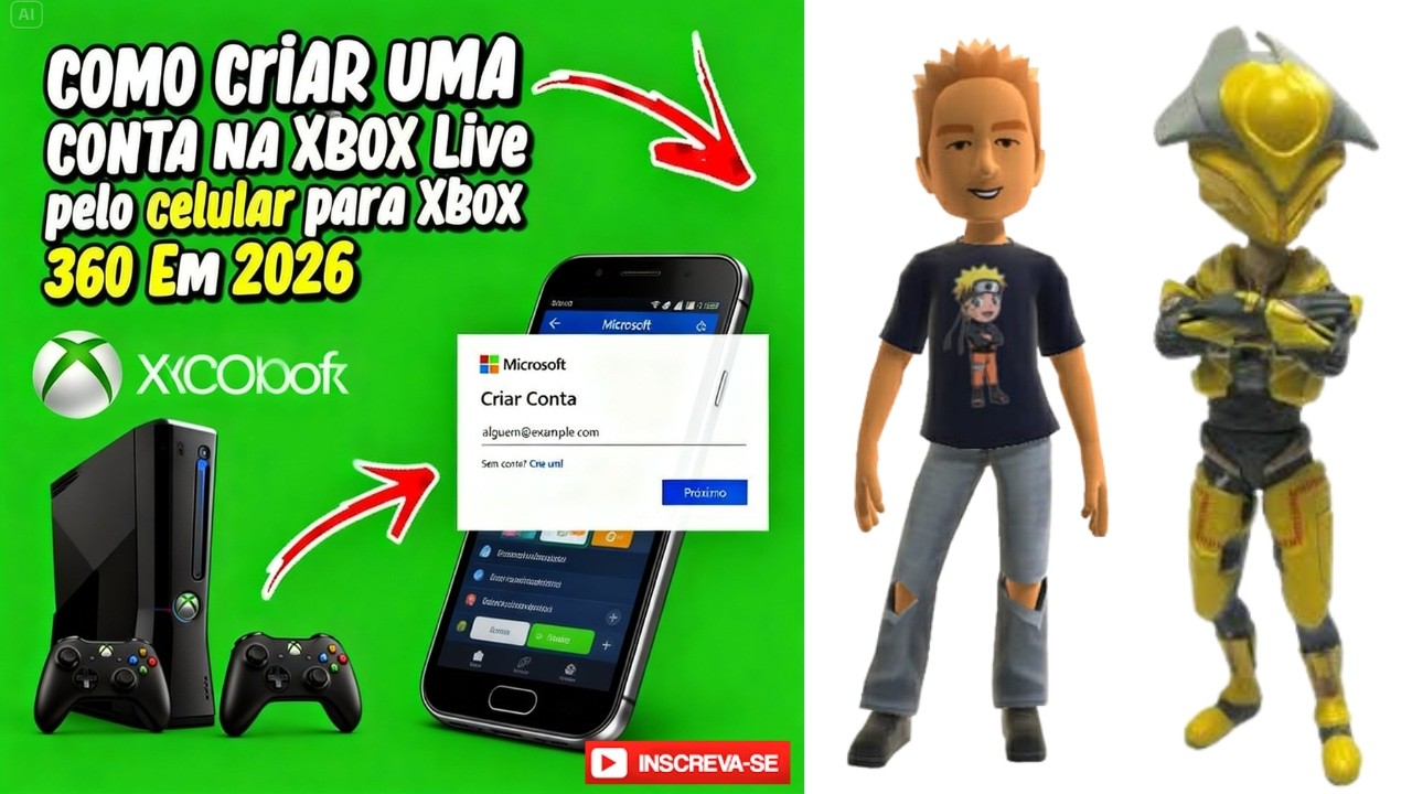 Xbox 360  COMO FAZER UMA CONTA XBOX LIVE PELO CELULAR  EM 2026