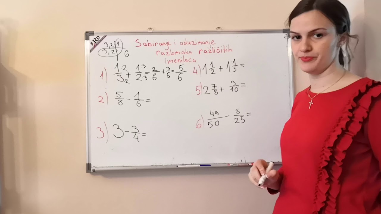 5. razred - Sabiranje i oduzimanje razlomaka različitih imenilaca