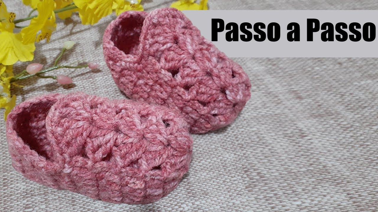 SAPATINHO DE CROCHÊ PARA BEBÊ E RN | Passo a passo