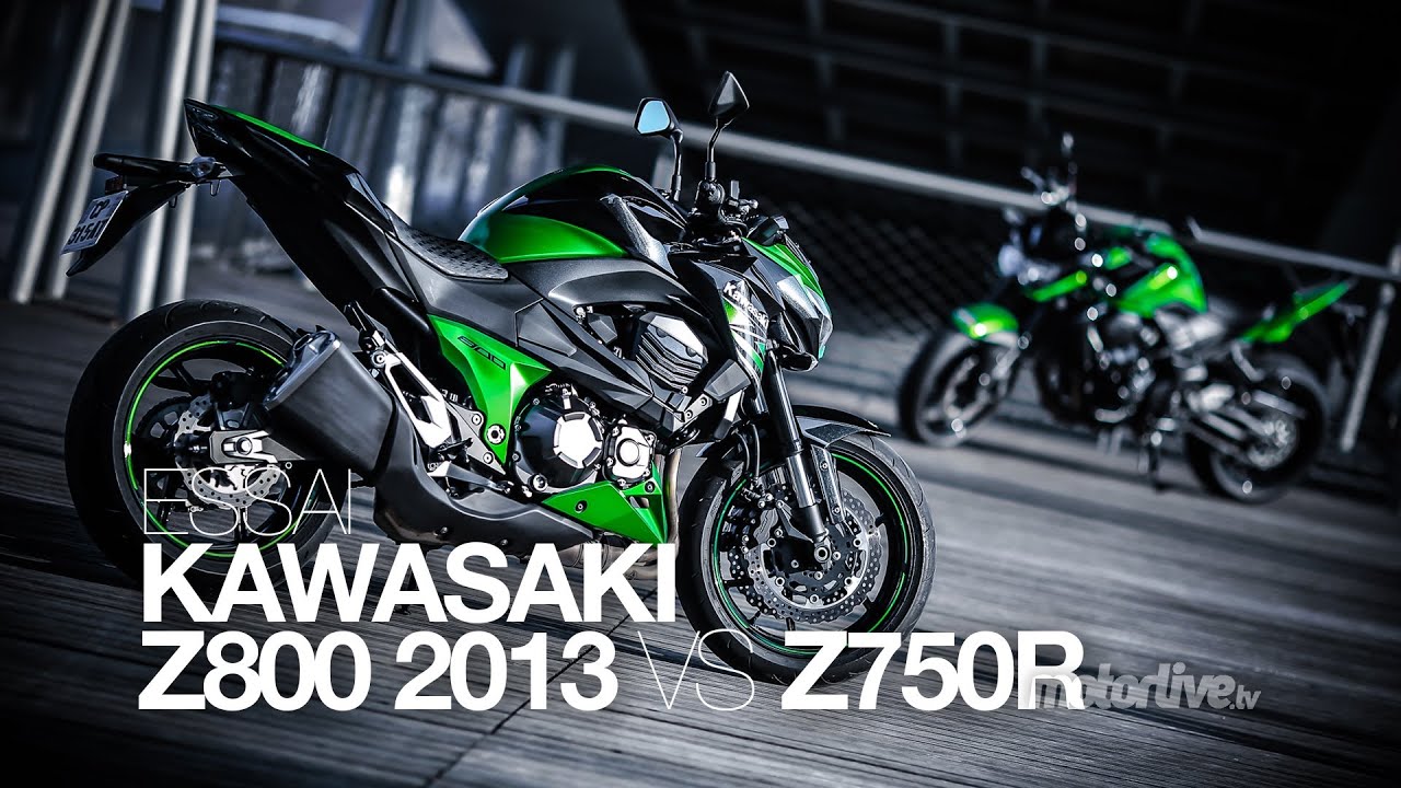 [TEST] Kawasaki Z800 2013 vs Z750 R 2012 !