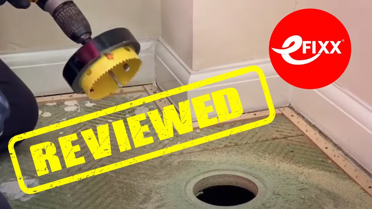 Chipboard floor access hole using the Cavity Master hole saw.