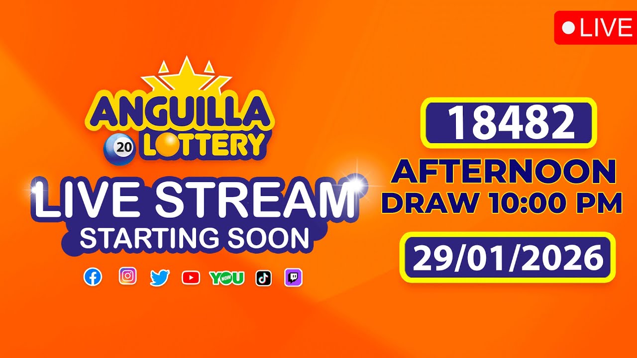 Emisión en directo de Madroka Anguilla Lottery, LTD 18882