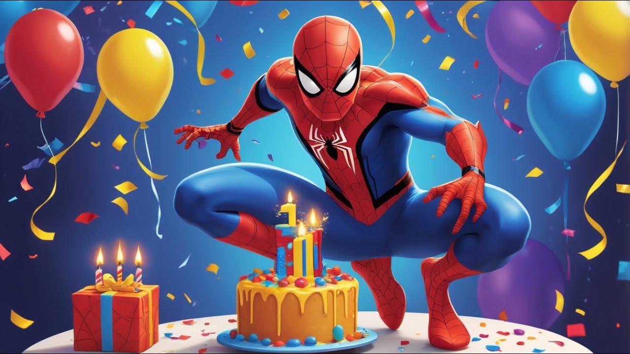 🎉 Feliz Aniversário com o Homem-Aranha! 🕷️ O Melhor Bolo de Aniversário Infantil | Música Divertida