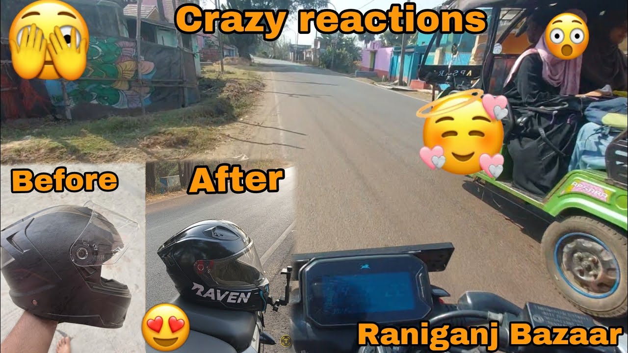 Crazy Reactions😍? Before vs After😊👍? Raniganj Bazaar🫨? Customise My Helmet🫣#reaction#minivlog#vlog