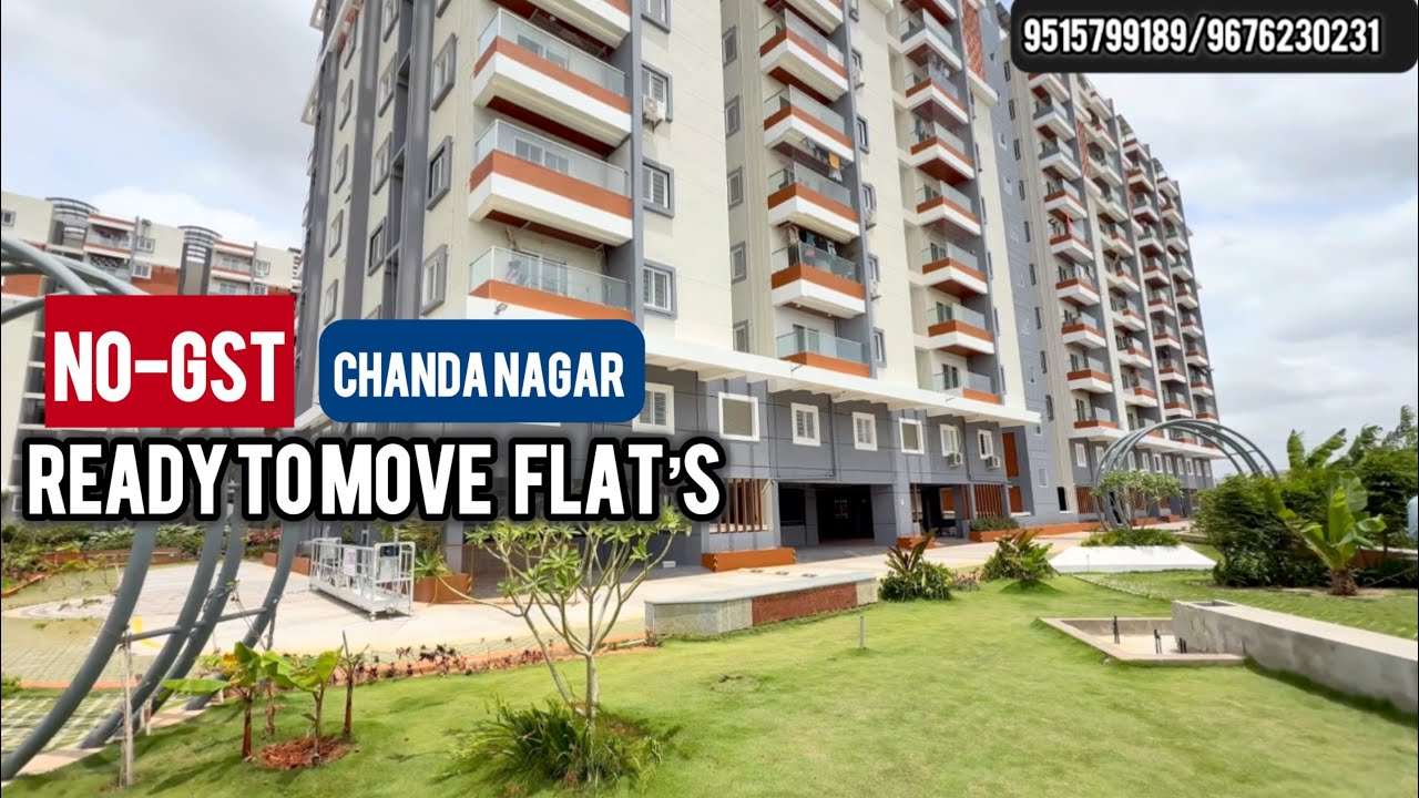 📞9515799189 No-GST  2&3 BHK Gated community flats Chanda Nagar Hyderabad 