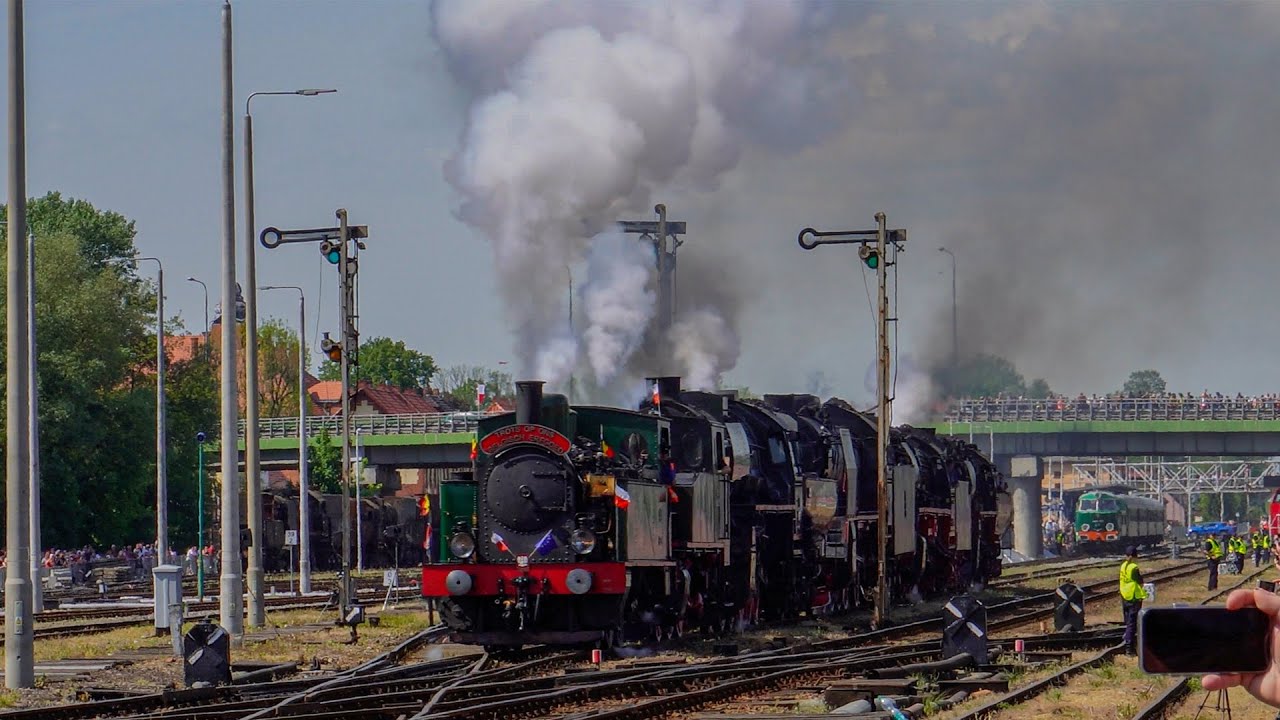 XXVIII Parada Parowozów 2024 - 🚂Pt47-65 🚂TKh 05353 🚂 555.0153 🚂Tubize 🚂Cockerill 🚂41 1144 🚂52 8079