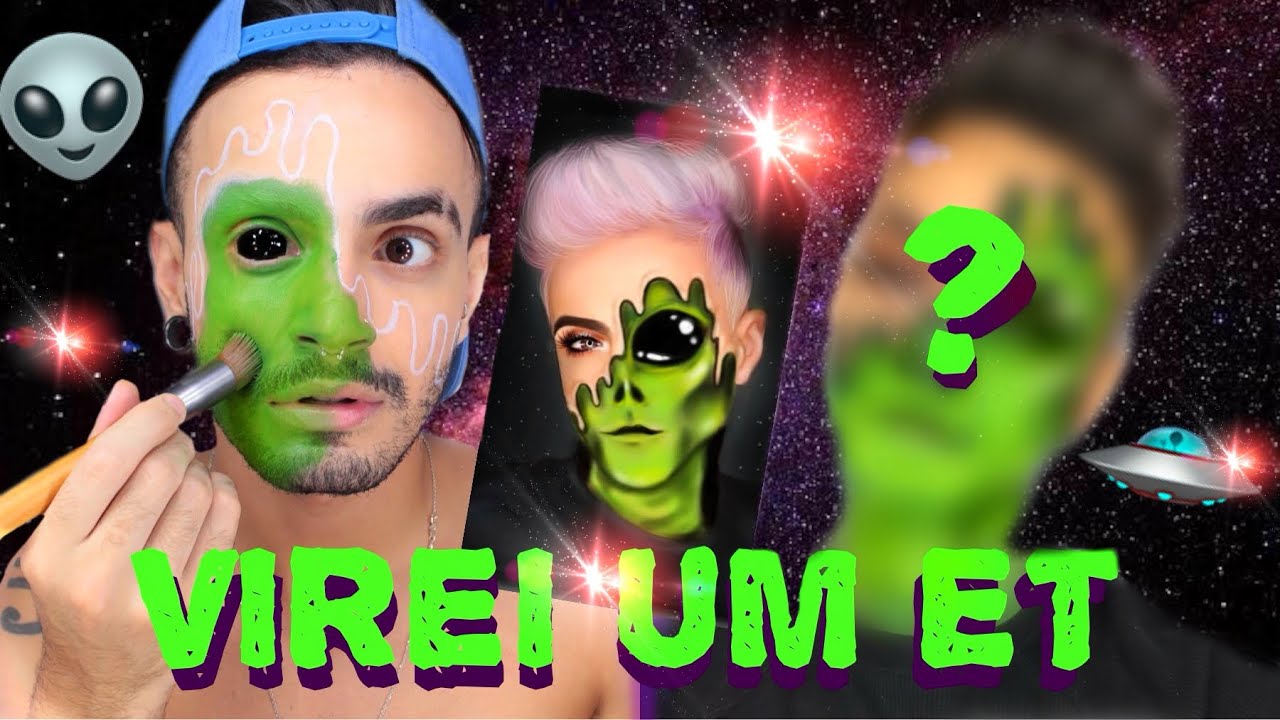 TRANSFORMEI UM DESENHO EM MAQUIAGEM 👽😱🛸|Victor Nogueira