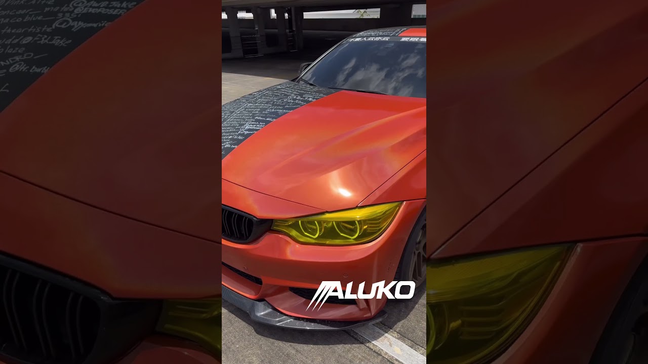 Aluko Gloss Holographic Orange Car Wrap