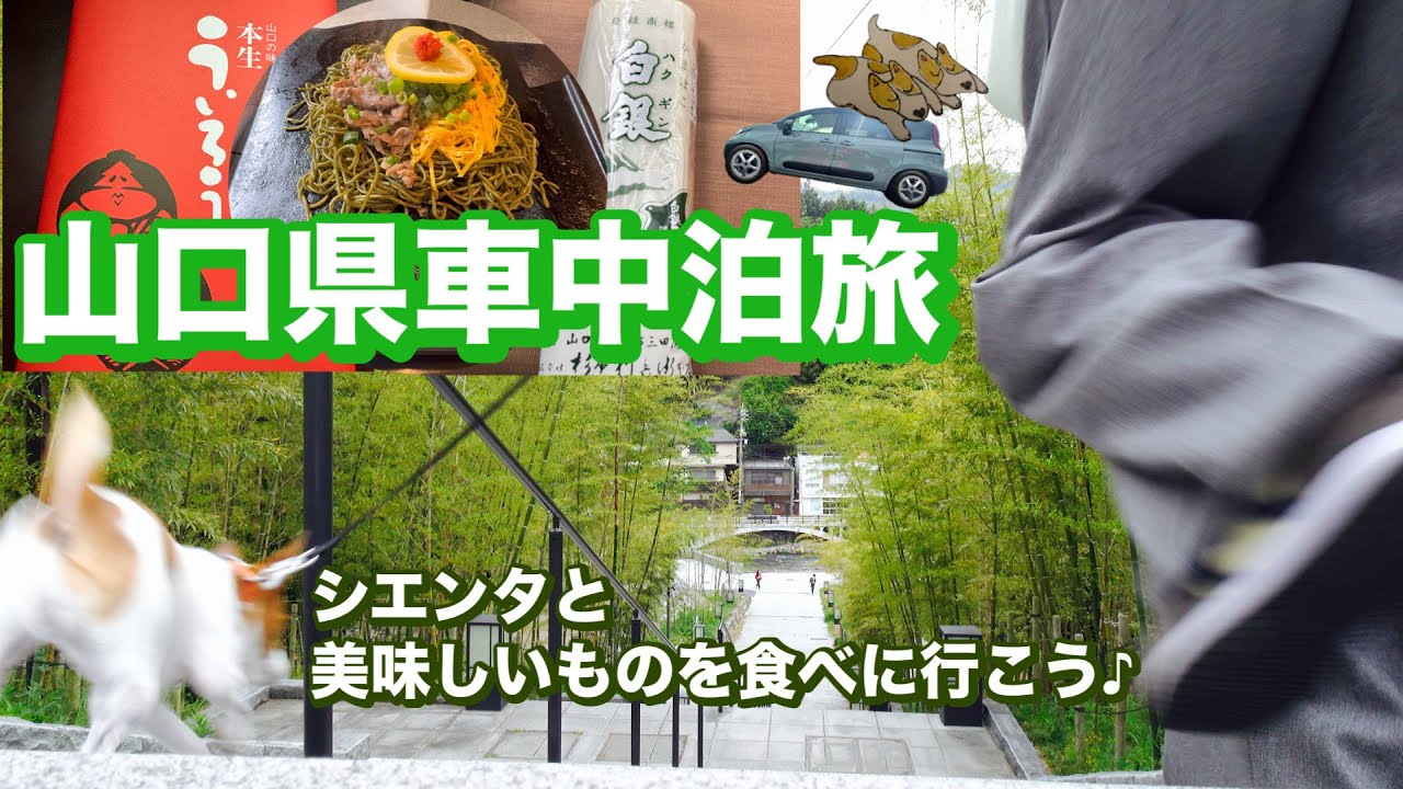 【山口県グルメ旅】🐶と車中泊　道の駅阿武町→長門湯本温泉→山口市内→宇部市
