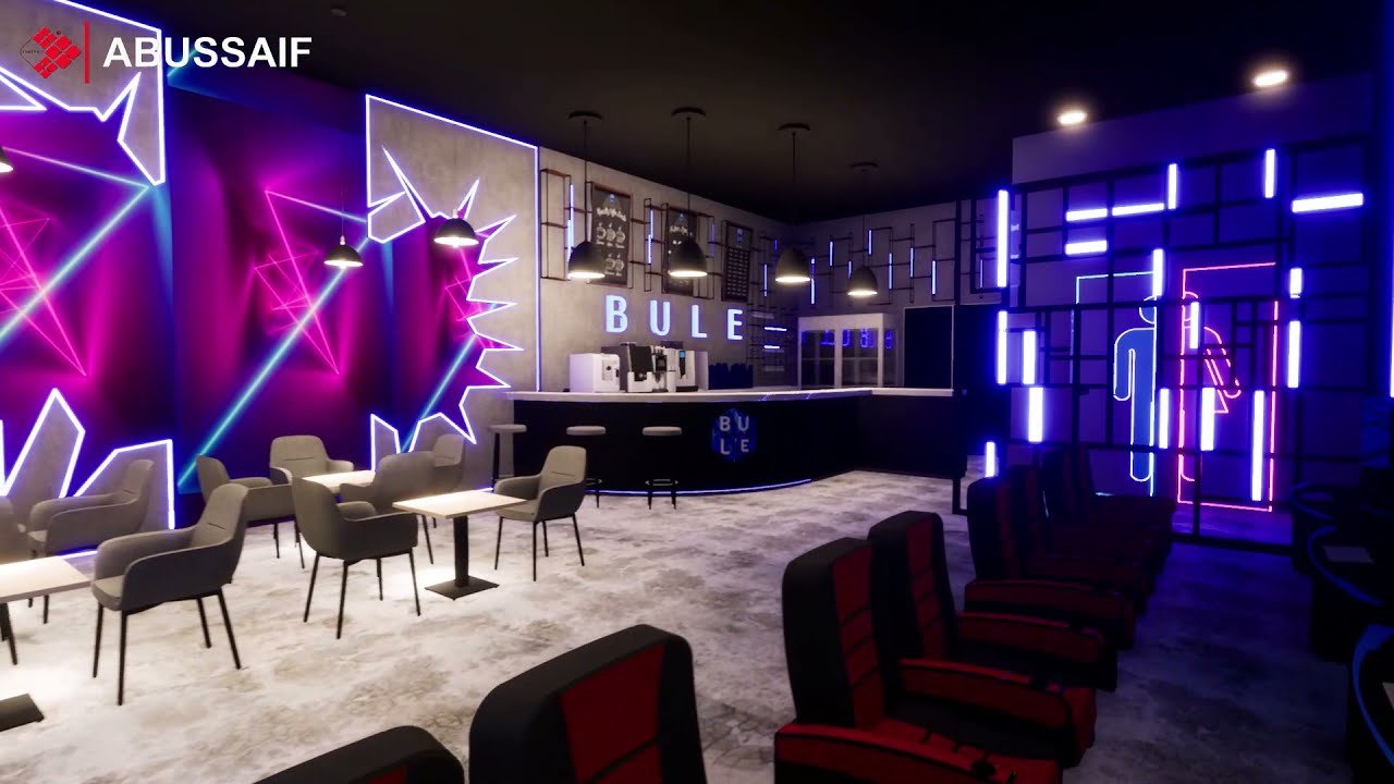 تصميم مقهى وصالة ألعاب - Café and Games Hall Design