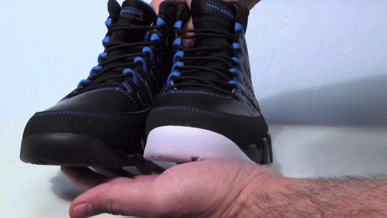 Comparison: Black Bottom vs. White Bottom Air Jordan 9 (IX) Photo Blue