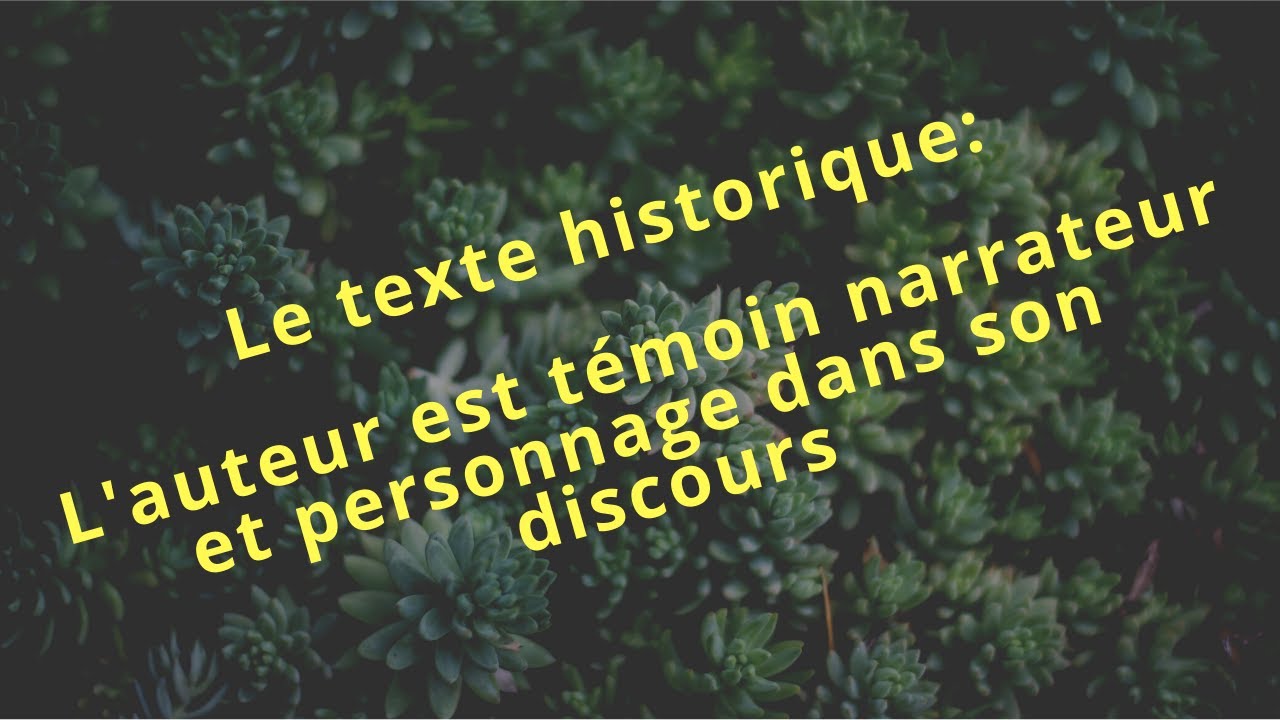 Leçon n.44 Le texte historique عندما يكون الكاتب هو الراوي  الشاهد وشخصية في النص