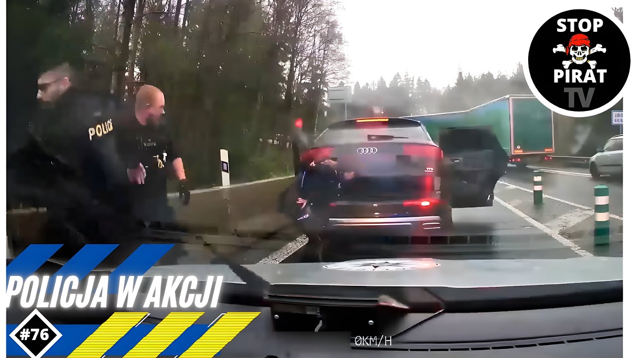 POLICJA W AKCJI #76 - Bójka z funkcjonariuszem policji, Pościg za motocyklistą i skradzionym Audi
